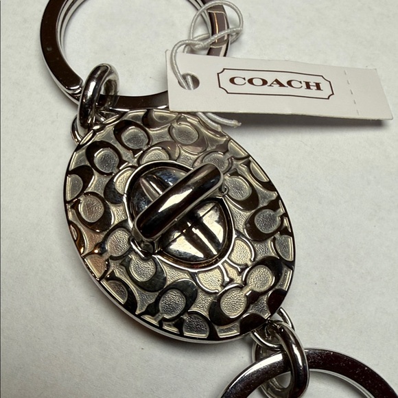 COACH Rare Silver Dual Key Fob. With Tags - Picture 4 of 8